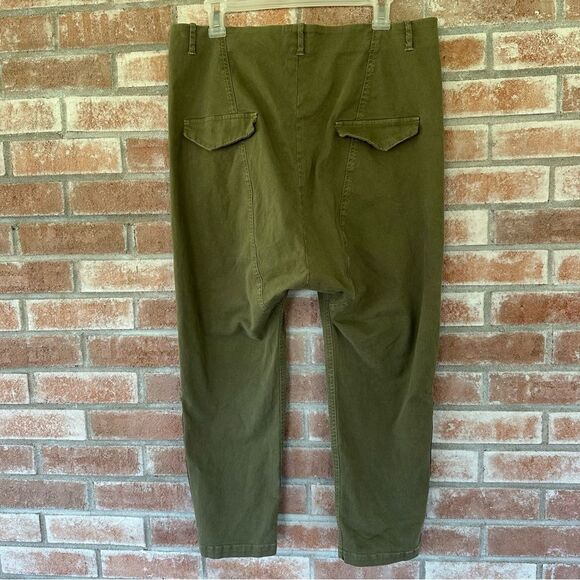 Nili Lotan Jackson Army Green Side Zip Drop Crotch Crop Pants Women’s 10 Utility - Picture 8 of 14